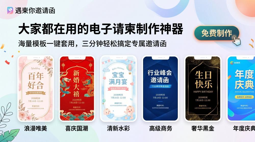 不用花一分钱！高颜值H5邀请函自制教程，节日请柬氛围感拉满